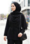 Star Detailed Draped Tunic Trousers Double Set 2209-02 Black - 4