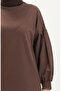 Balloon Sleeve Long Tunic 3031-03 Brown - 4