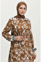 Viscose Dress with Color Trim 0385-03 Tan - 5
