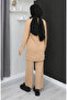 Ribbed Knit Fabric Tunic Trousers Double Suit 20025-01 Milky Coffee - 6
