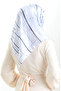 وشاح جان جان منقوش 70315-10 أزرق كحلي - 3