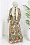 Viscose fabric gathered dress 2094-01 mink - 5