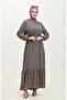 Pleated hem dress 0369-01 plum - 2