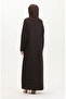 Plus Size Button Detail Dress 0532-05 Brown - 5