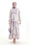 Half button patterned dress 2110-03 lilac - 3