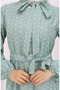 Pit patterned belted dress 0383-06 green green - 5