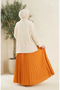 Elastic Waist Pleated Skirt 0213-11 Mustard - 6