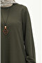 Long tunic with necklace 2727-11 khaki - 4