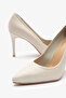 Gala Beige Leather Women's Heeled Shoes - 5