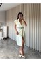 Belted Polo Neck Dress - Yellow - 2