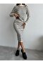 Striped Skirted Knitwear Set White - 2