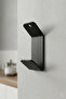 2 Pieces Vertical Adhesive Single Hanger Black Metal Towel and Coat Hanger Bathroom and Kitchen Wall Hanger - 3