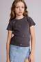 Corded Fabric Ribbed Knit T-Shirt for Girls H6177A826Sm - 4