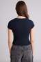 Fitted Crew Neck Ribbed Short Sleeve Basic T-Shirt E0288Ax26Sp - 5