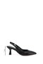 Women's Black Pointed Toe Open Back Shoes - 2