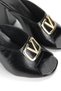 Soraya Flexible Soft Non-Slip Sole (8 cm) Black Patent Leather V Buckle Women's Thick Heeled Slippers - 3