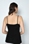 Women's Thin Strap Cotton Basic Undershirt 3100 - Black - 2