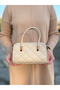 Light Mink Stylish and Elegant Box Model Hand Shoulder and Crossbody Women's Bag - 4