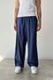 Relaxed Fit Elastic Waist Baggy Trousers Blue