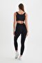 Women's Zipper Detailed Black Bustier / Sports Bustier - 5