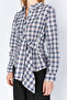 Navy Blue Plaid Shirt with Tie Detail |   Mks1610822-1 - 5
