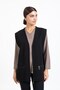 Women's Knitwear for Middle Ages and Above, Knitted Zippered Pocket Comfortable Fit Mother's Vest 314-Black - 4