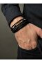 Genuine Leather Natural Stone Brown Men's Bracelet