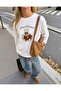 100% Cotton Oversize Fit Sweet Dreams Printed - Crew Neck Long Sleeve T-Shirt