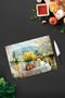 Flowers and White Cat Scenic Tempered Glass Cutting Board 30X40 cm Size Uv Printing - Bckt058 - 2