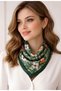 Tropical Green Summer Floral Scarf - 3