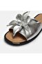 Large size women's genuine leather slippers 41-42-43-44-silver - 6