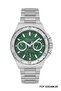 Powerful Design Men's Wristwatch |   45mm Steel Case, Silver Metal Band, Green Dial - 7