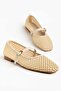 Amalfi Beige Women's Straw Mesh Ballerinas - 3