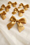 Gold 2 cm Bow Satin Ribbon, Dowry Box, Bundle Decoration, Christmas Ornament, Candy Box, Birthday 20 Pieces - 3