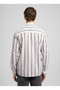 Darse Men's Regular Fit 100% Cotton Striped Long Sleeve Shirt Indigo Striped - 4