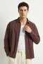 Tugur Men's Striped Oversize Premium Brown Shirt Soft Touch Refined Comfort - 3