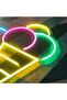 لافتة نيون مضيئة على شكل آيس كريم بإضاءة LED وقاعدة أكريليك 6 مم، مقاس 60 × 52 سم، ديكور مقهى - 4