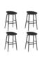 Bar stools, 4 pcs., black
