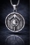 Viking Shield Necklace Men's Norse Rune Design Warrior Style Steel Pendant Gift - 2
