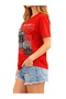 Unisex Vintage Newspaper Printed Oversized Red T-Shirt 100% Cotton Streetwear - 2
