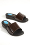 Artı&Jel-5003 Orthopedic Jel Women's Brown Slippers with Heel Spur Function - 4