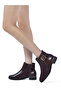 Women Buckled Faux Leather Ankle Boot in Brown - 2