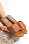Artı&Jel-5003 Orthopedic Jel Heel Spur Function Women's Crtlı Taba Slipper