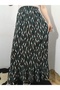 Elastic Waist Skirt, Ruffle Detailed Skirt, Wrinkled Fabric Skirt - 8