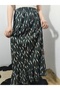 Elastic Waist Skirt, Ruffle Detailed Skirt, Wrinkled Fabric Skirt