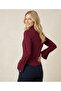 Women's Burgundy Classic Shirt Long Sleeve Slim Fit - 2