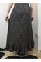 Elastic Waist Skirt, Ruffle Detailed Skirt, Wrinkled Fabric Skirt - 8