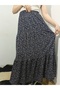 Bürümcük Fabric Bohemian, Ethnic Printed Long Skirt, Elastic Waist, 3 Layers of Ruffles Mevlana