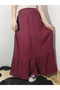 Elastic Waist 3-Layer Ruffled Viscose Fabric Skirt, Mevlana Long Cotton Skirt - 5