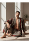 Men's Kimono Set with Leopard Pattern – 3-Piece Viscose Set (Bathrobe + Trousers + Shorts) - 5